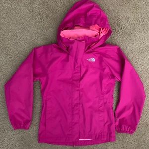 North Face Girls HyVent Jacket Pink Small